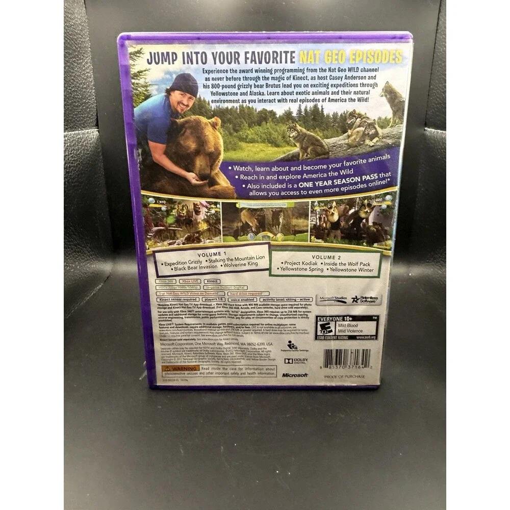 Kinect Nat Geo TV America The Wild Xbox 360 Complete 2 Disc Tested